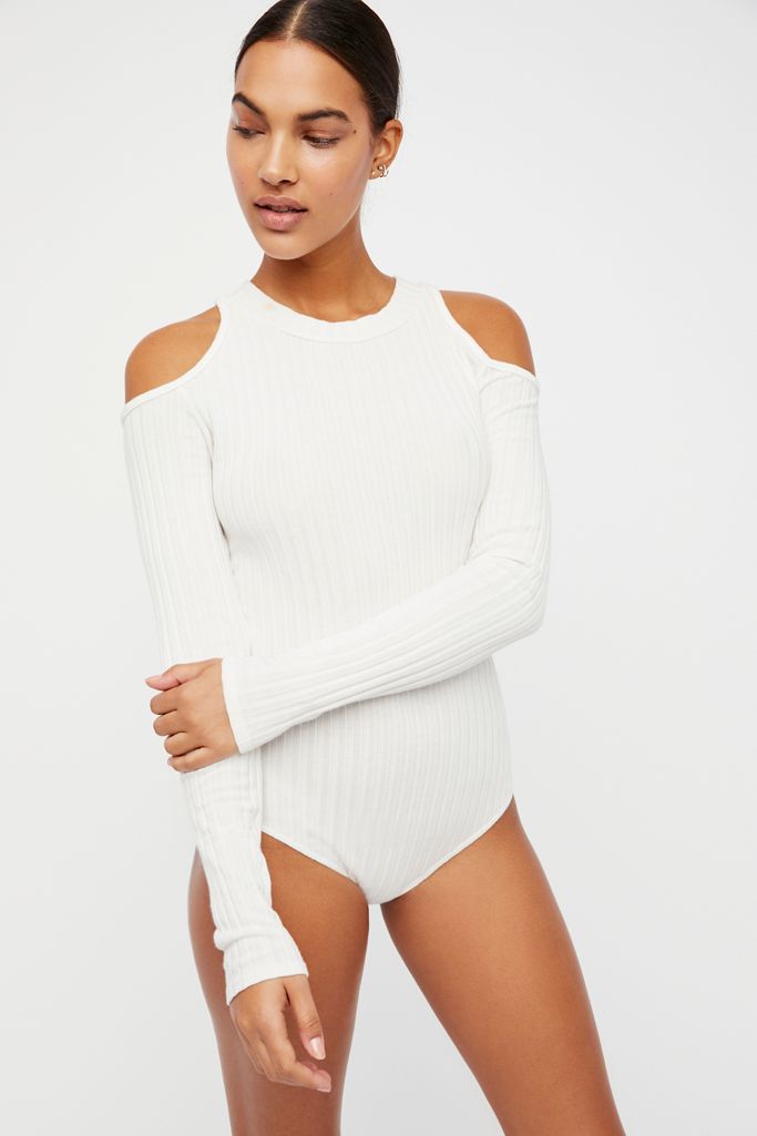 Grace Ribbed Cold Shoulder Bodysuit | Free People