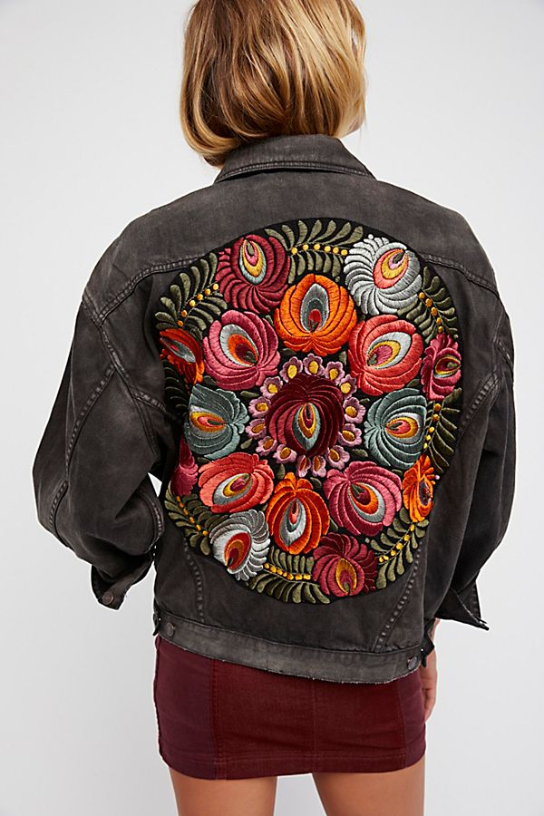 Oversized Embroidered Denim Jacket | Free People