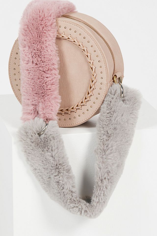 faux fur bag strap