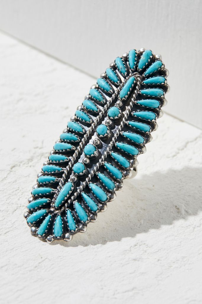 Sterling Turquoise Needlepoint Ring | Free People