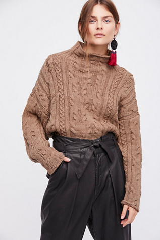 free people cable pullover sweater