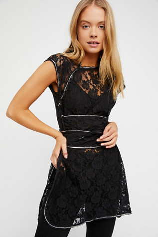 free people black lace tunic