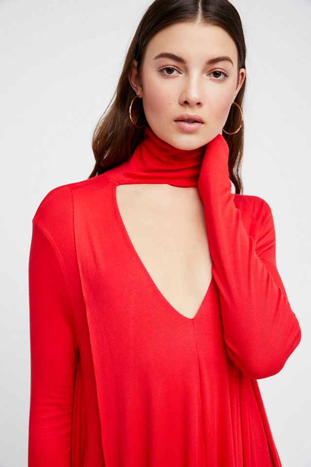 free people red turtleneck