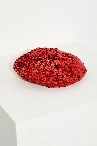 red sequin beret