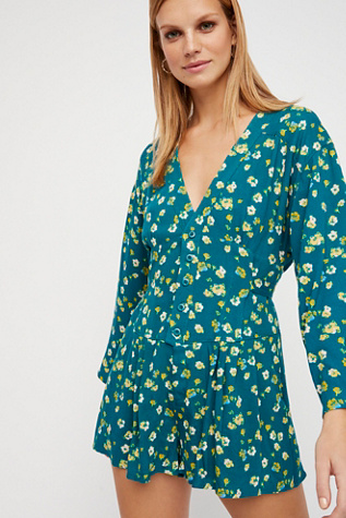 free people green romper