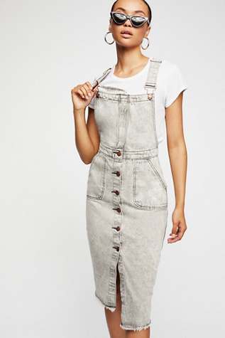 free people denim overall dress