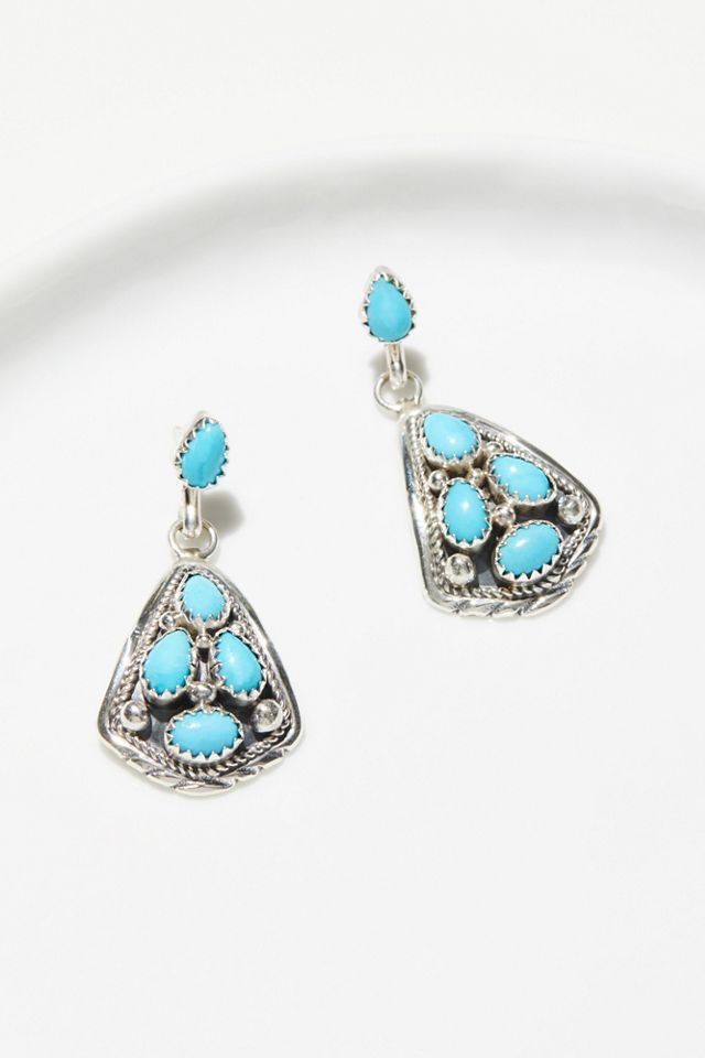 Turquoise Cluster Trillion Earrings Free People