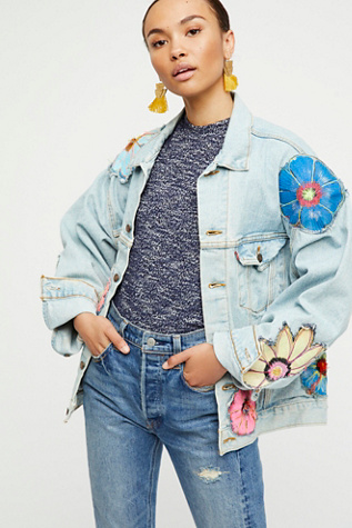 floral jean jacket