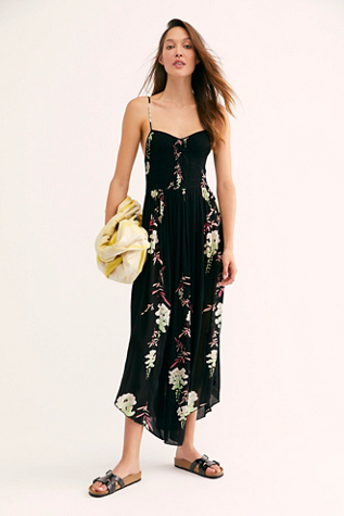 free people smocked printed maxi dress