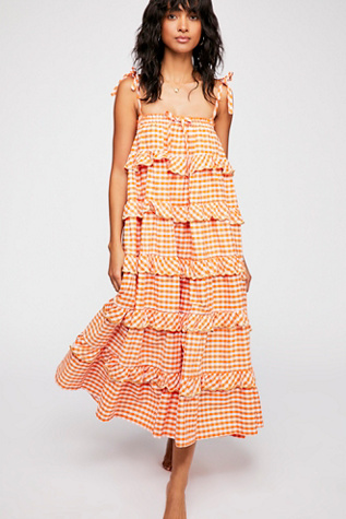 free people orange maxi dress