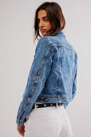 rumors washed black denim jacket