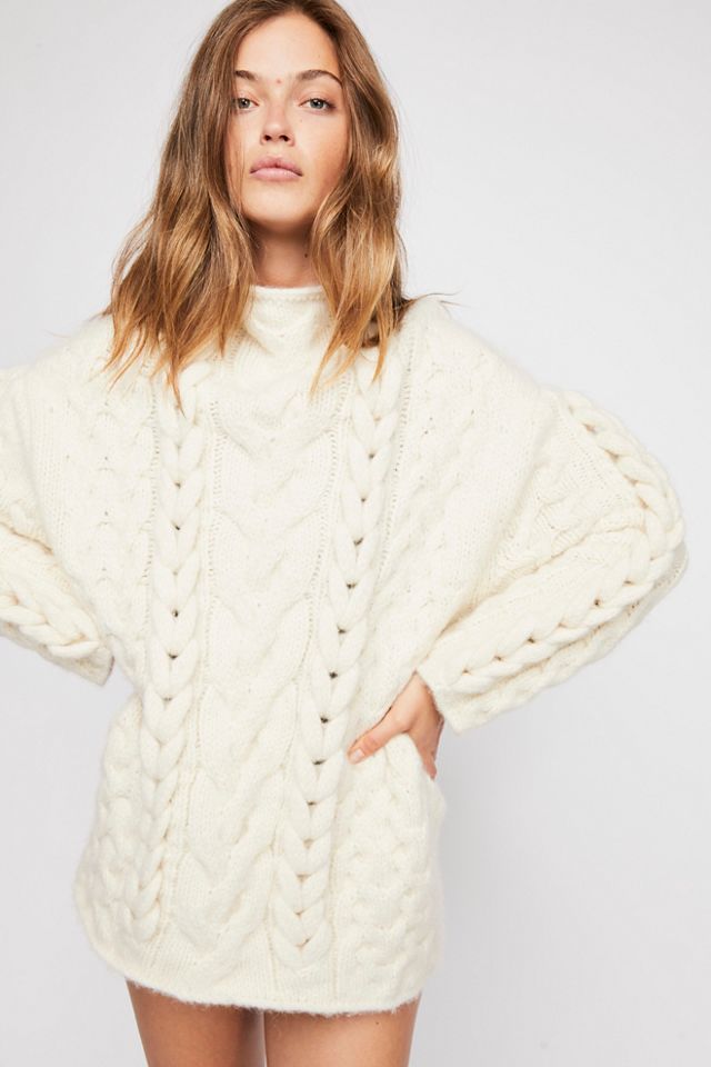 free people cable pullover sweater