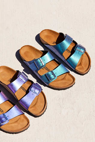 purple metallic birkenstocks