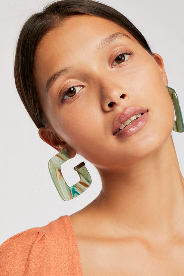 Slide View 1: Faraway Resin Hoop Earrings