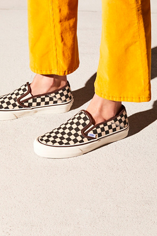 checkered slip on sneakers