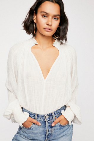 free people one solid smocked top