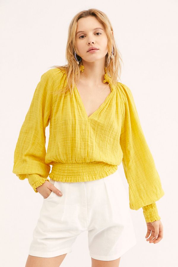 Slide View 1: FP One Solid Smocked Top