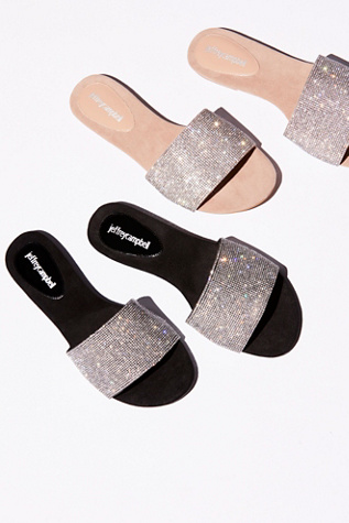 sparkly slip on sandals