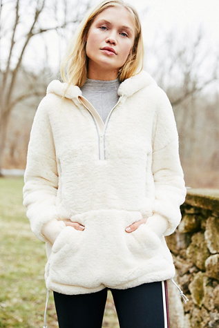 free people light as a feather fuzzy hoodie