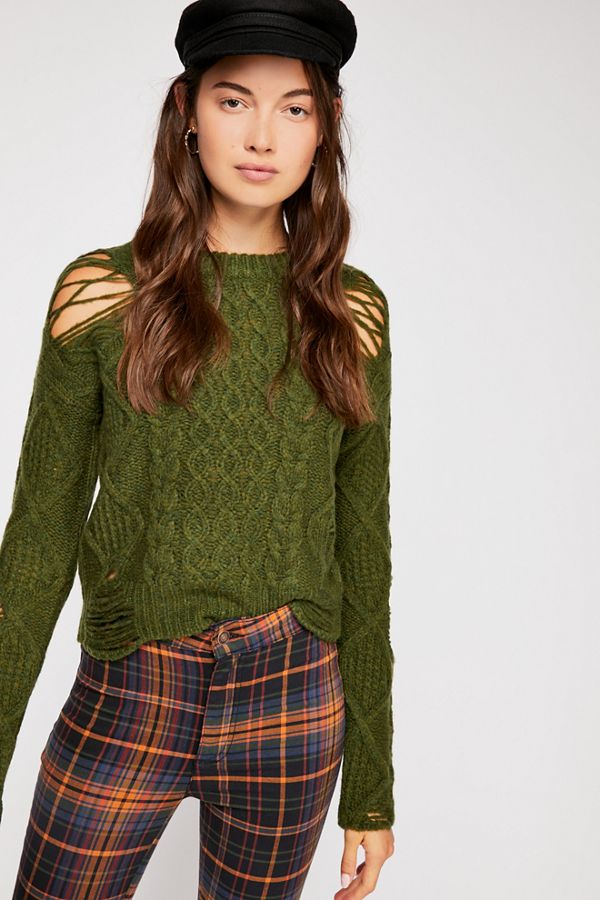 Slide View 1: Jolene Destroyed Cable Sweater