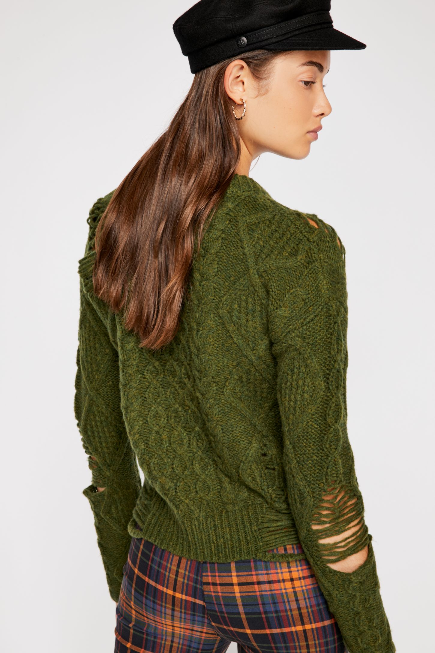 Slide View 2: Jolene Destroyed Cable Sweater