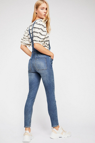 free people slim ankle overalls