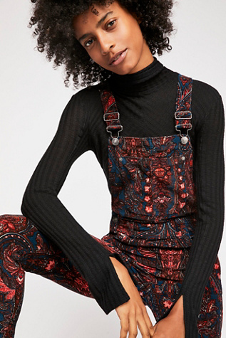 free people slim ankle cord overalls
