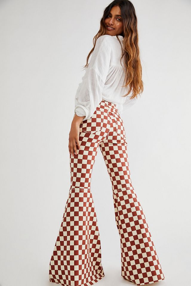 Just Float On Printed Flare Jeans Free People