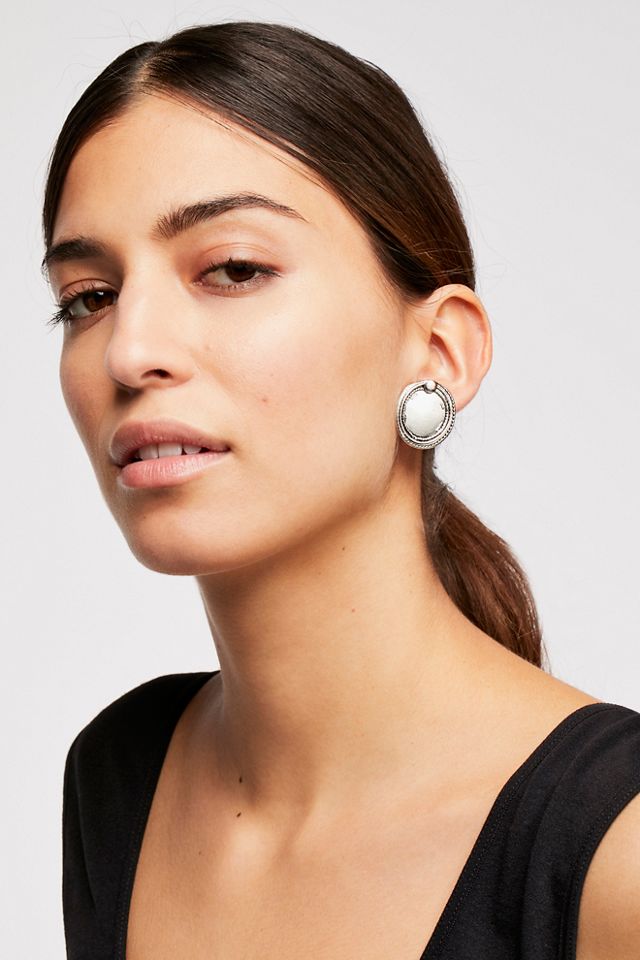 Oversized Disc Stud Earrings Free People