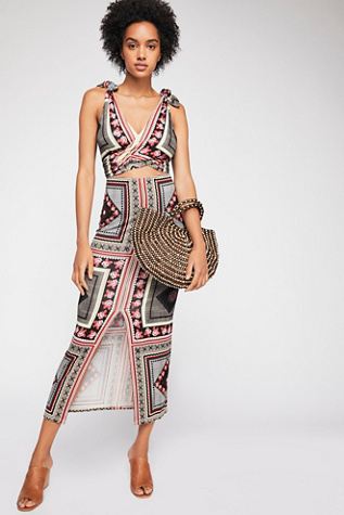 patchwork midi dress