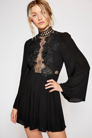 free people black lace dress