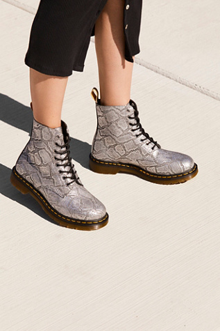 dr martens silver shoes