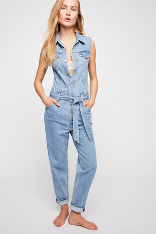 levi's tapered denim jumpsuit