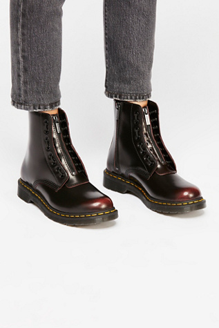 dr martens front zip cherry