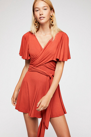 free people red romper
