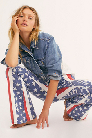free people red star jeans