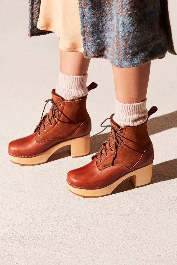 clog lace up boots