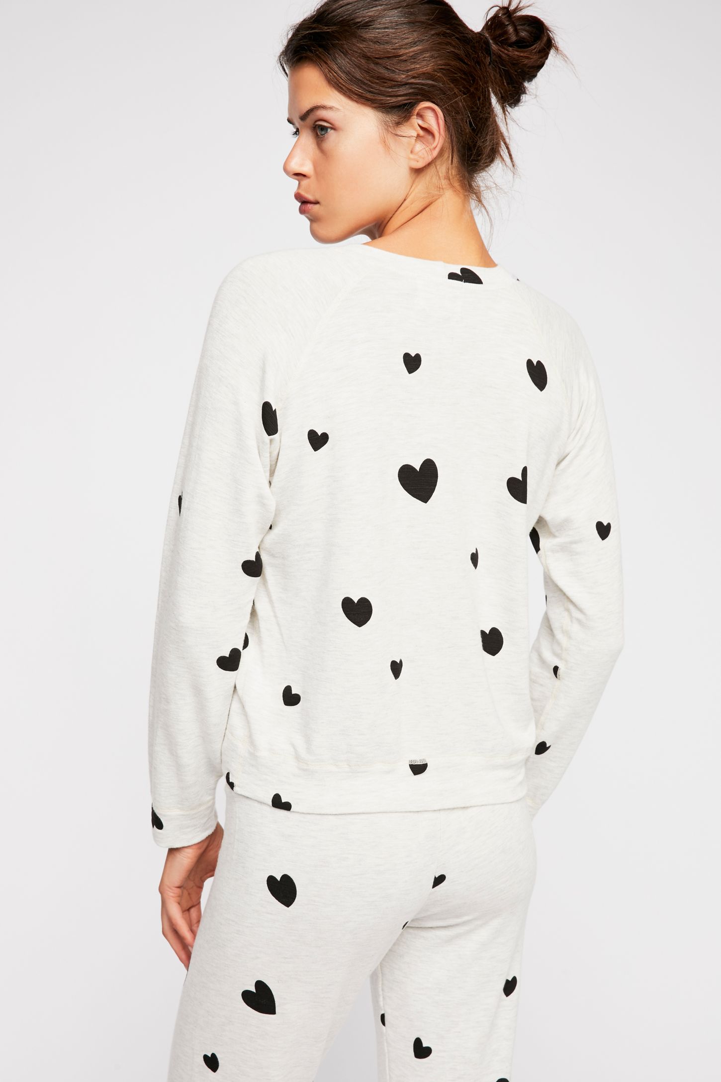 Slide View 3: Super Soft Vintage Raglan Pullover With Hearts