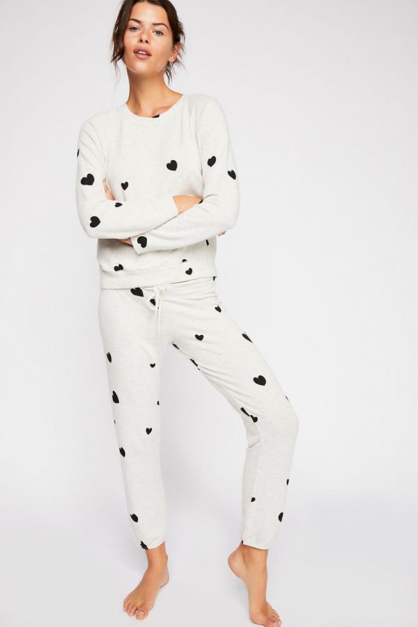 Slide View 4: Super Soft Vintage Raglan Pullover With Hearts