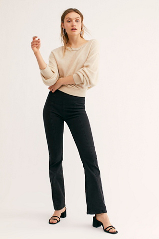 slim pull on flare jeans