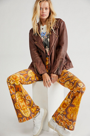Penny Pull On Printed Flare Jeans