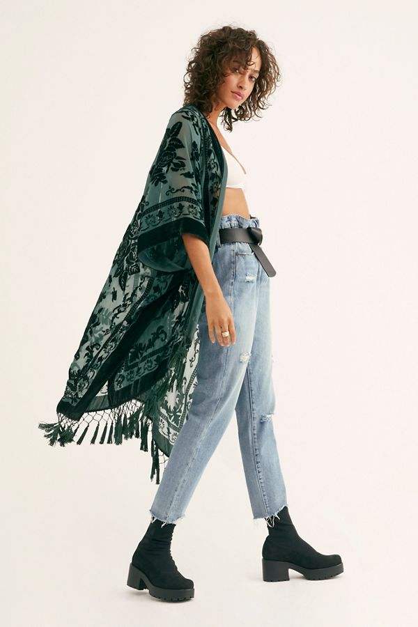 Slide View 1: Nightbird Burnout Kimono