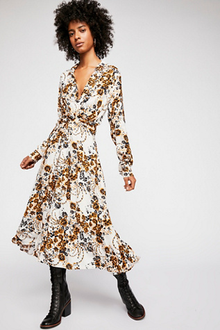 free people tough love printed maxi shirtdress