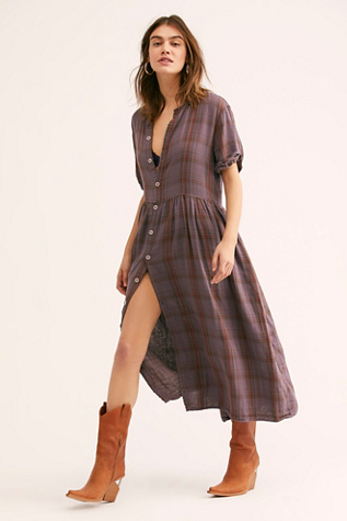 lou lou plaid midi dress