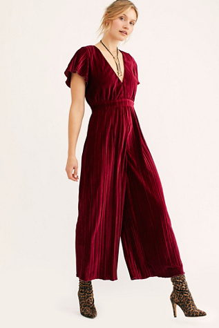 free people black velvet jumpsuit