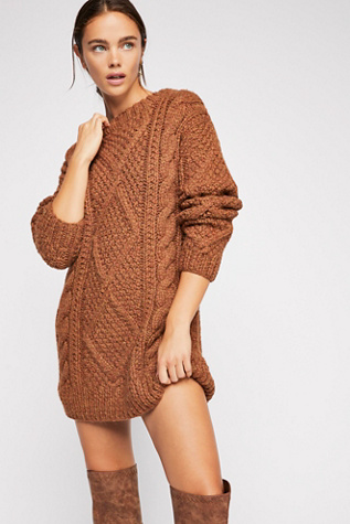 free people cable knit sweater dress