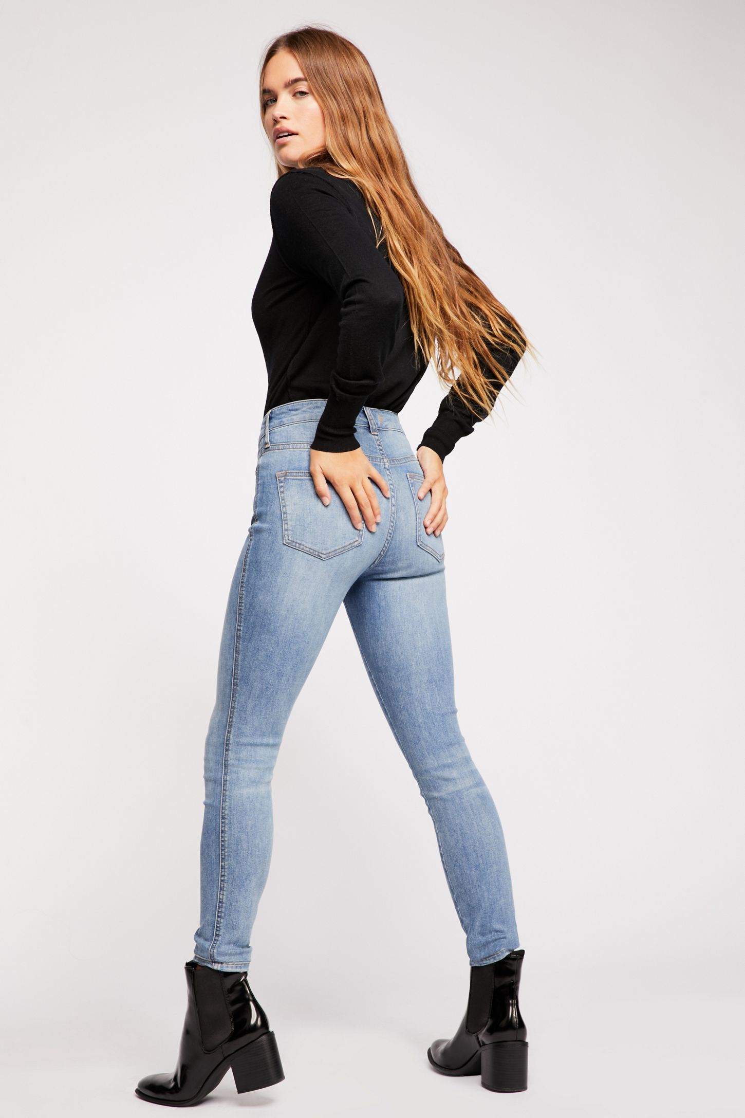 Slide View 2: CRVY High-Rise Super Skinny Jeans