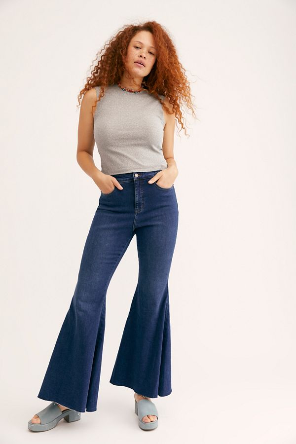 Slide View 3: CRVY Super High-Rise Lace-Up Flare Jeans
