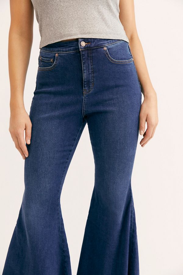 Slide View 5: CRVY Super High-Rise Lace-Up Flare Jeans
