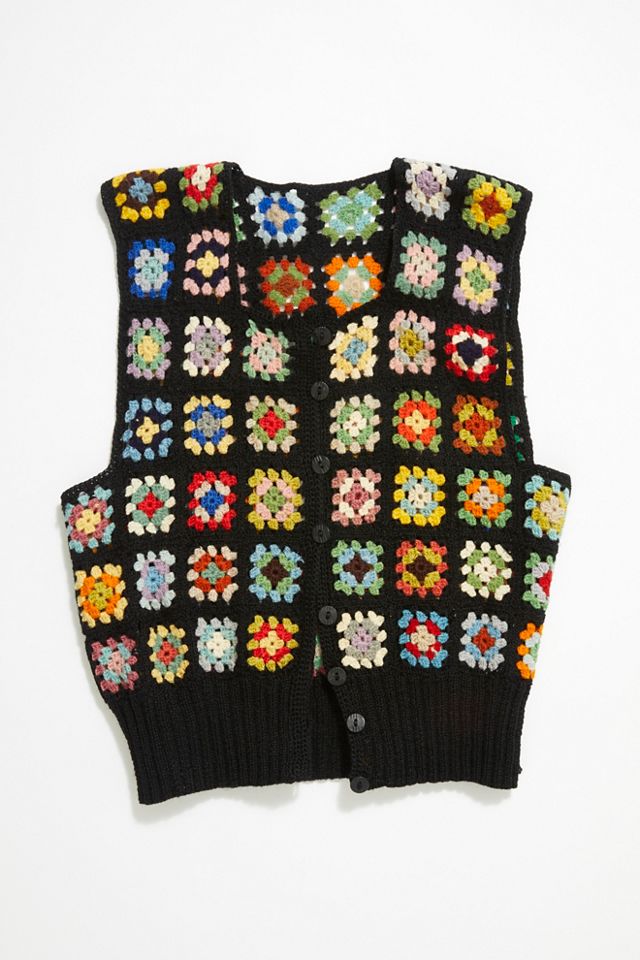 Vintage 1980s Granny Sweater Vest Free People